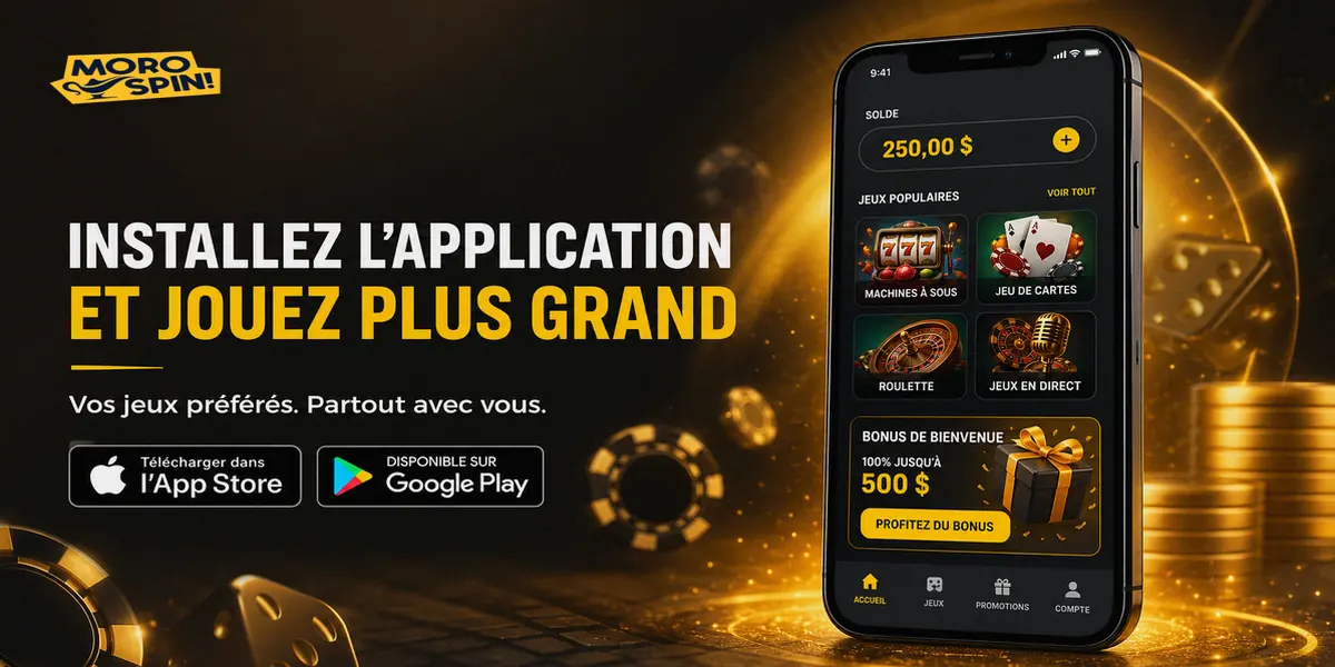 Application mobile Morospin Casino pour iOS et Android