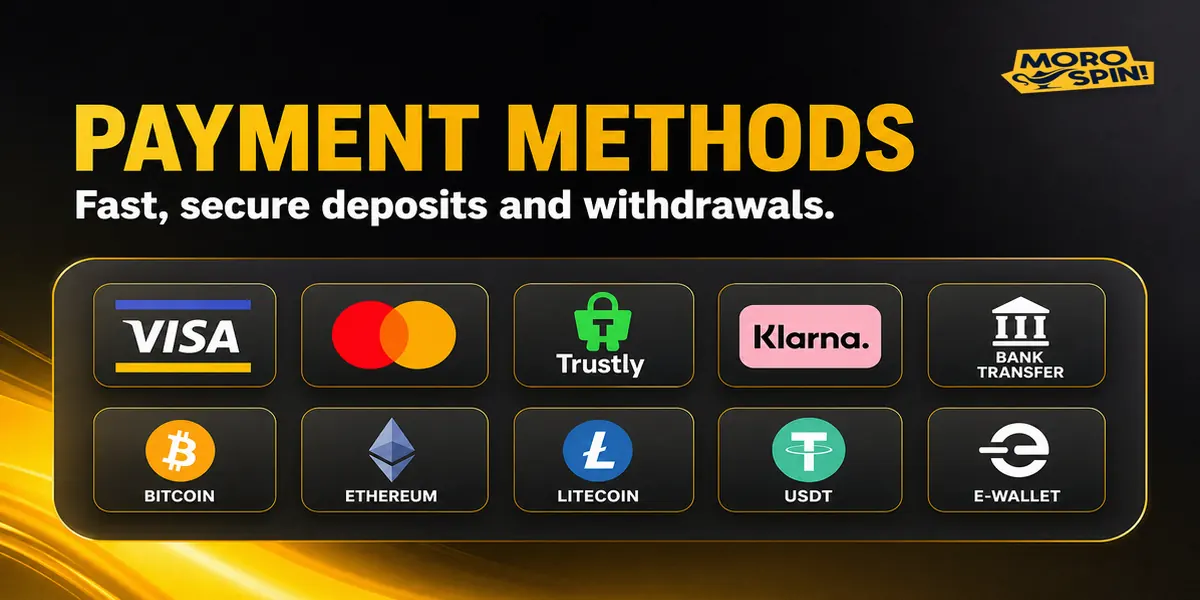 Morospin Casino payment methods - deposits and withdrawals