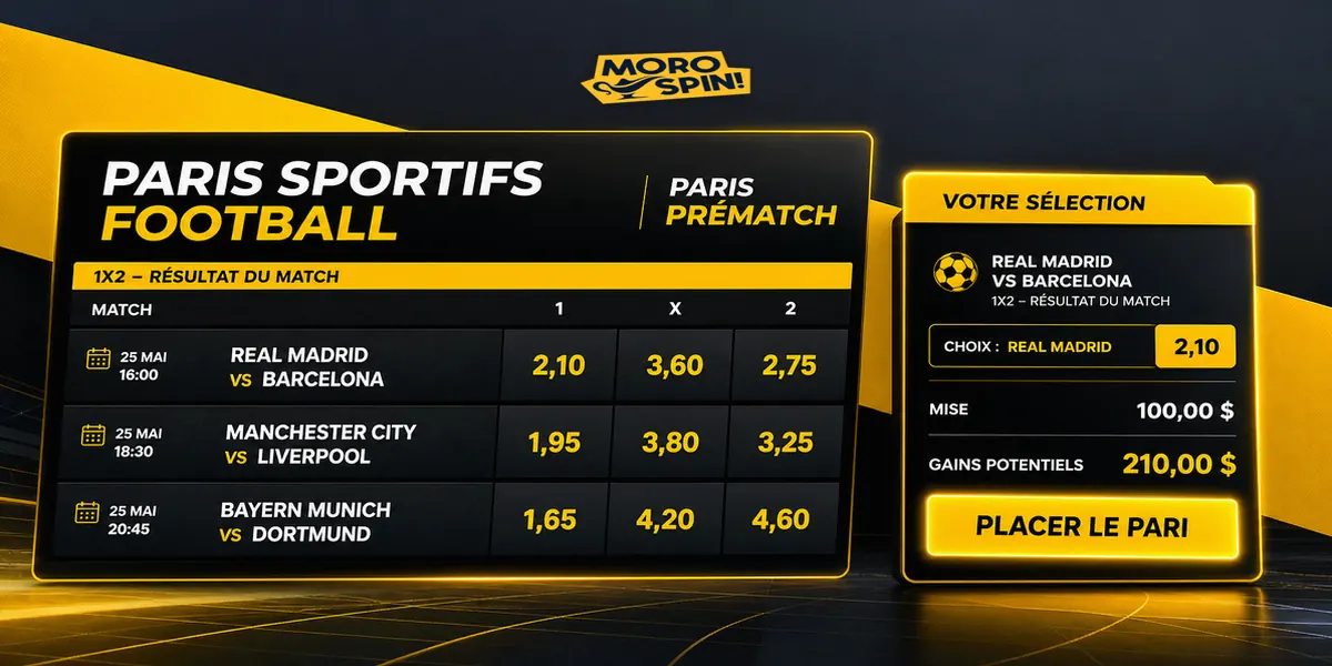 Paris de football pré-match sur Morospin Casino