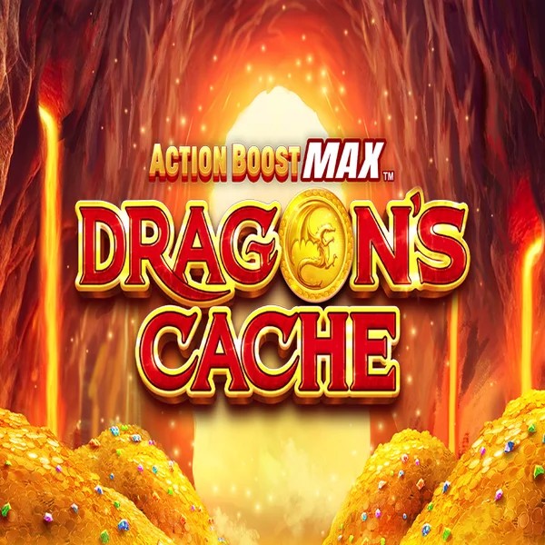 Action Boost Max Dragon's Cache slot logo by SpinPlay Games at Morospin Casino